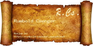 Rumbold Csenger névjegykártya